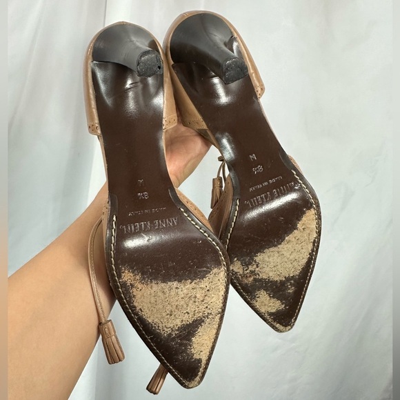 y2K Anne Klein tan oxford pointed toe heels size 8.5 - Picture 10 of 10